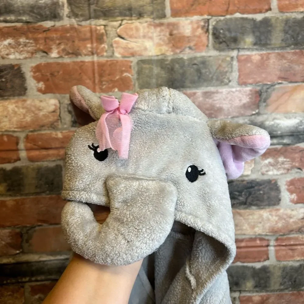 5 for $25🔥0-9 Months HB‎ Baby Girls Grey Fleece Elephant Robe